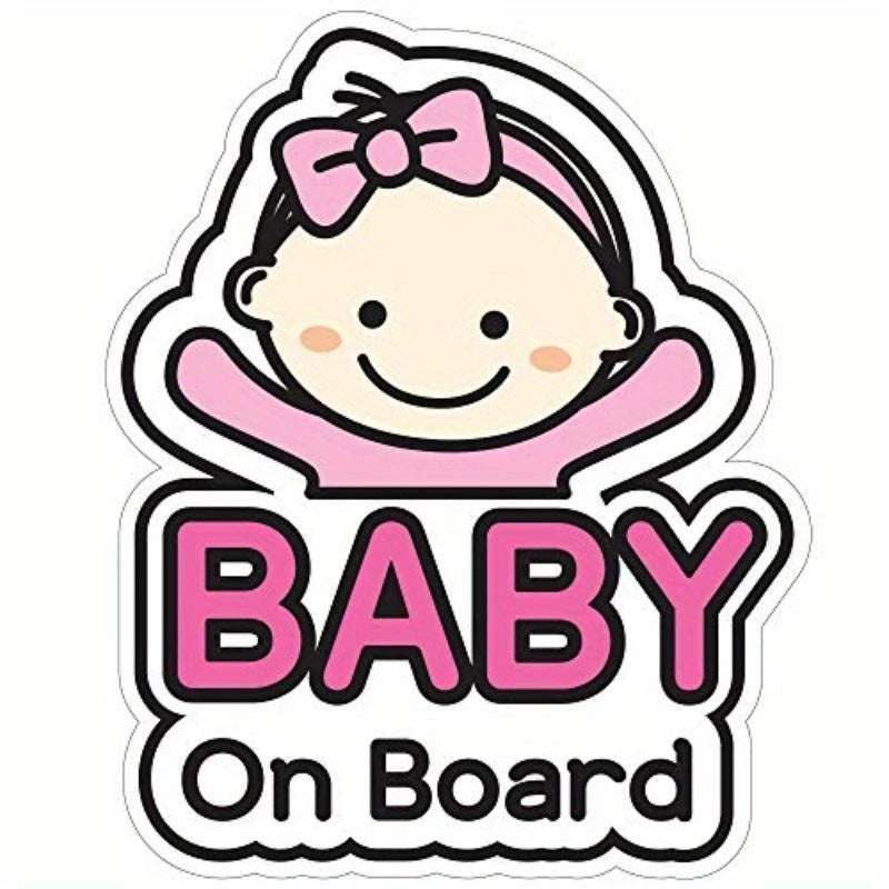 Cute Cartoon Baby On Board Car Window Sticker Decal Car Window Decal Babs Girl
