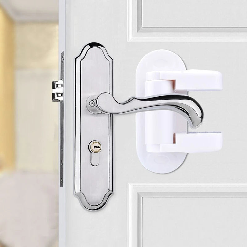 Door Lever Lock Child Safety Latch – No-Drill 1-4 Pack Child Safety Latch Babs
