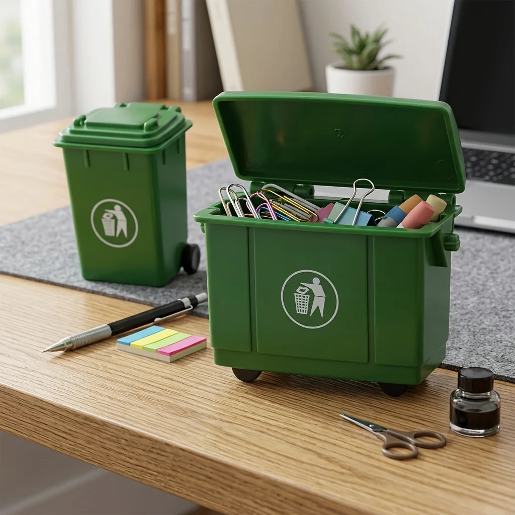 2Pcs Green Desktop Storage Bin & Desk Organizer Holder Desktop Storage Bin Babs