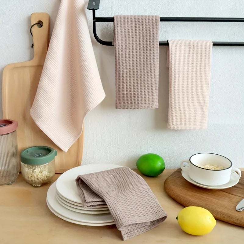 Mixed 4-Pack Waffle Weave Cotton Dish Cloths – Hanging Loop Cotton Dish Cloths Babs