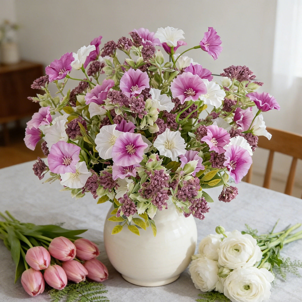 Silk Artificial Morning Glory Flowers – Wedding & Home Décor Artificial Flower Bouquet Babs