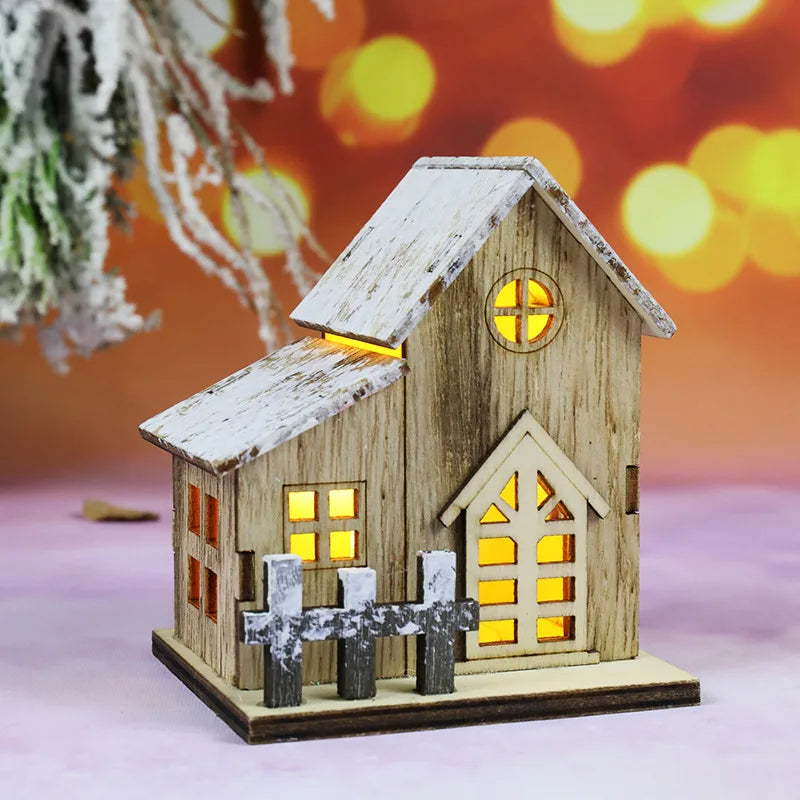 Christmas LED Wooden House Cabin Ornament – DIY Xmas Decor Christmas Cabin Ornament Babs B