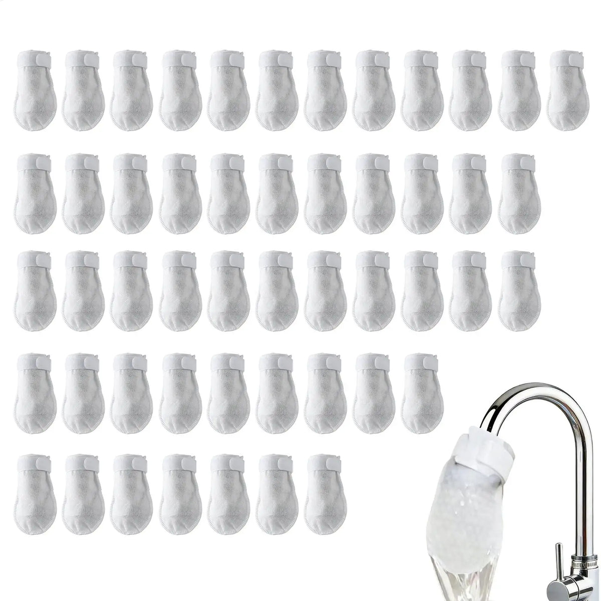 50-Pack Faucet Filter Bags – Anti-Splash Sand & Rust Removal Faucet Filter Bags Babs
