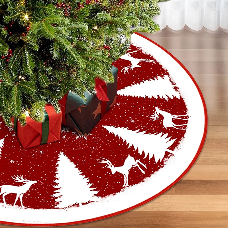 Christmas Tree Skirt Snowman Reindeer Snowflake 90/120cm Christmas Tree Skirt Babs D 90cm