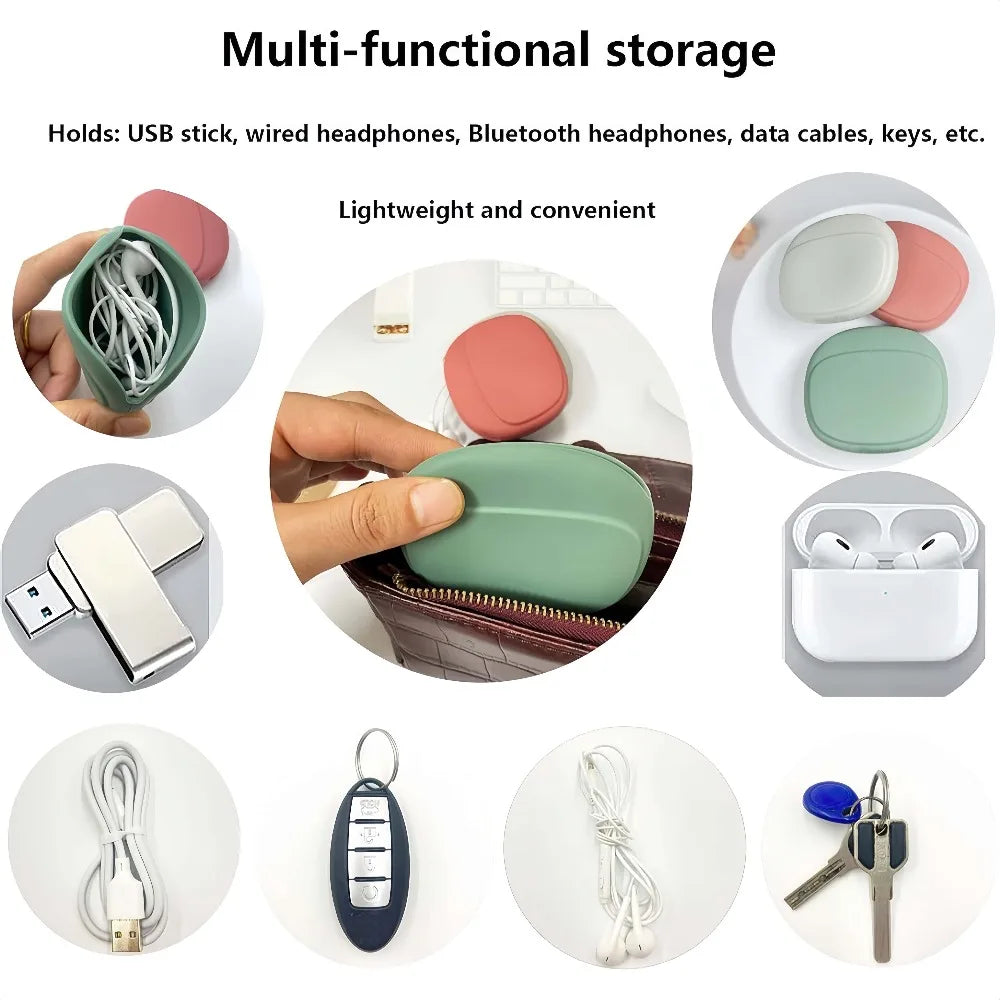 Silicone Earphone Case Waterproof Cable Organizer Mini Pouch Earphone Case Babs