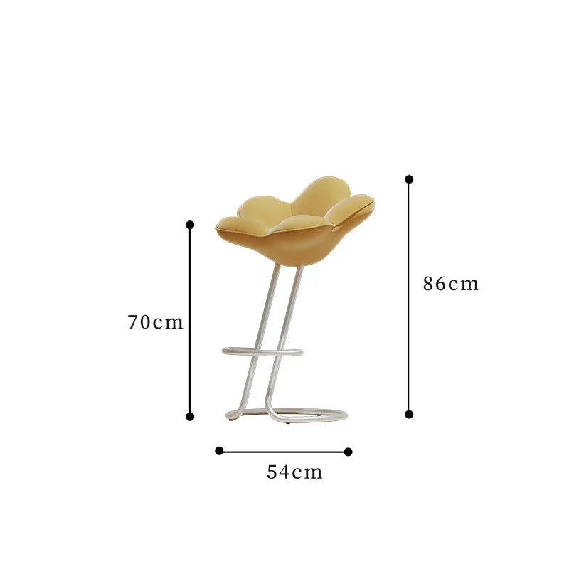 Nordic Petal Dining Chair – Modern Fabric Upholstered Home Chair Dining Chair Babs Yellow-70CM
