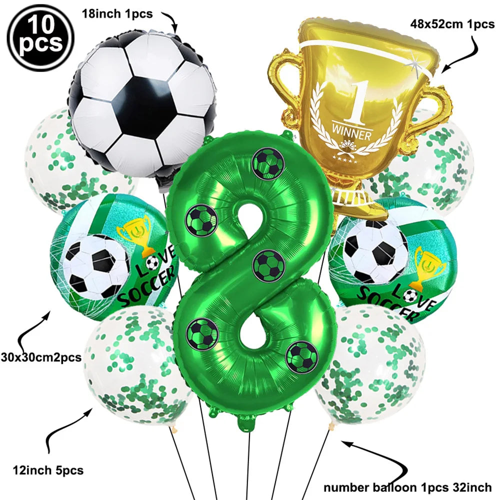 Soccer Party Balloon Kit – Football Birthday Decoration Set Party Balloon Kit Babs A Number 8 As pictures show