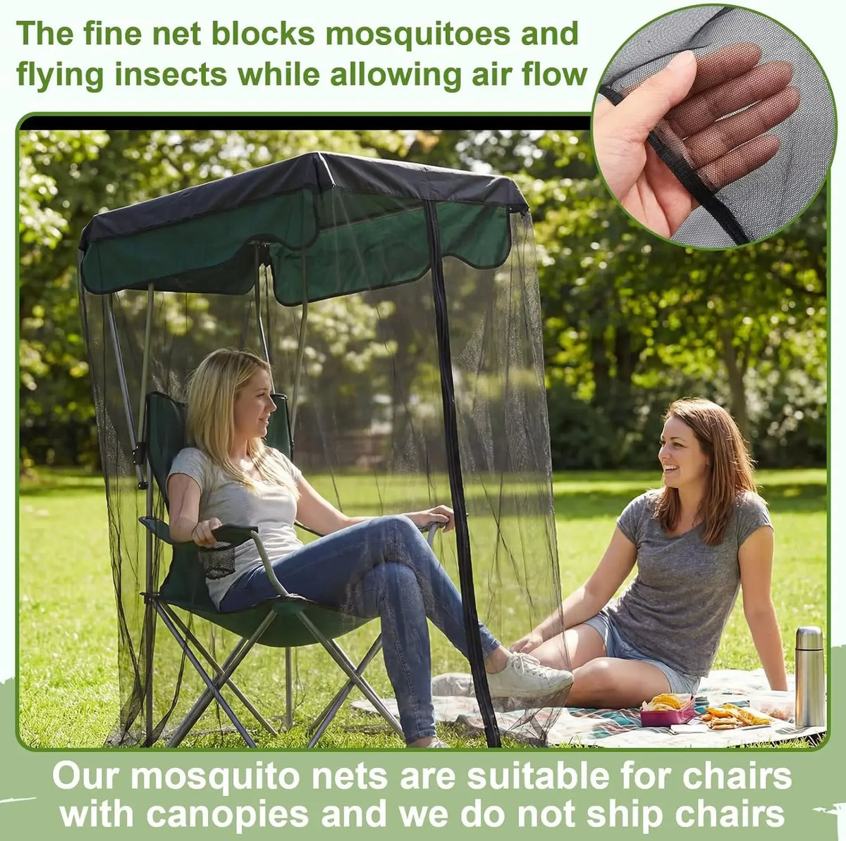 Outdoor Swing Mosquito Net Canopy – Patio Hammock Chair Cover Swing Canopy Net Babs