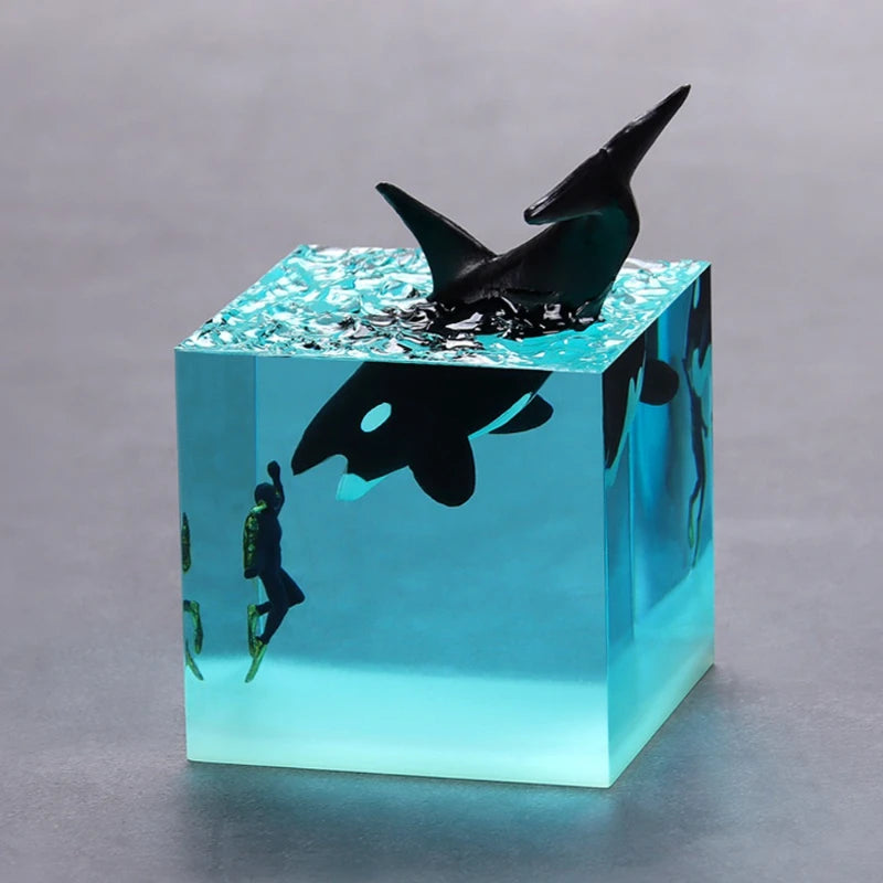 Ocean Whale Resin Ornament | Micro Landscape Desktop Décor Resin Decor Ornament Babs