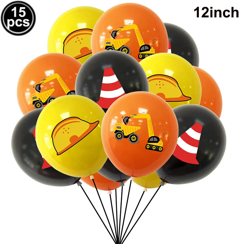 Construction Cake Toppers – Dump Truck & Excavator Party Decor Cake Toppers Babs Pink