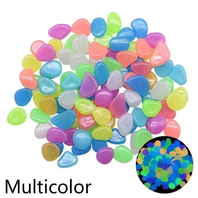 Glow in the Dark Pebbles – Garden Walkway & Fish Tank Stones Decorative Garden Stones Babs Multicolor 100Pcs