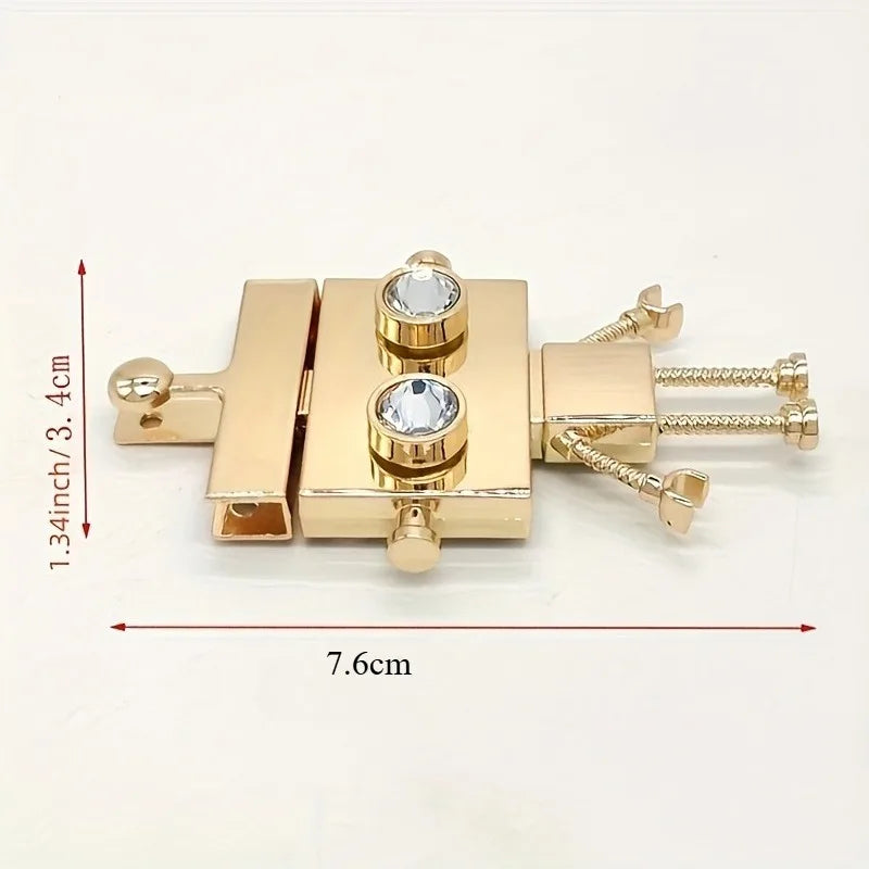 Robot Shape Metal Bag Lock – DIY Push Button Purse Clasp Bag Lock Hardware Babs