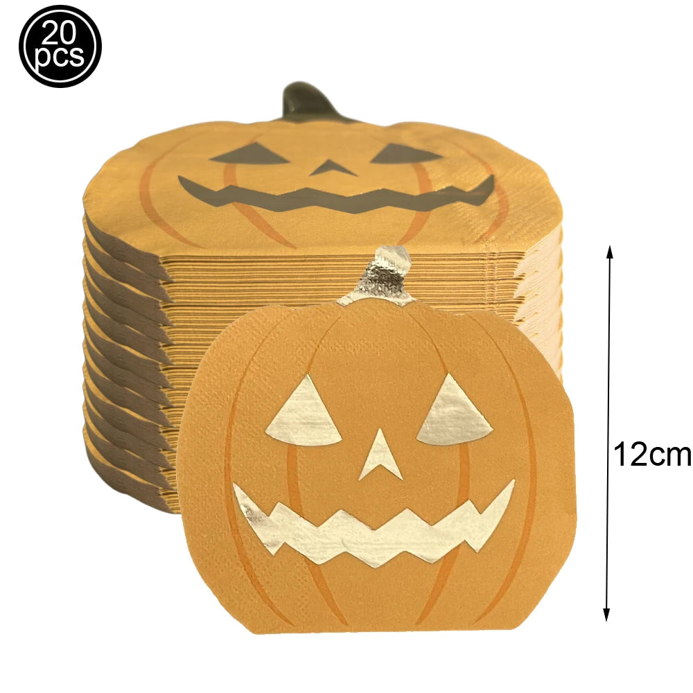20-Pack Halloween Disposable Paper Napkins – Spooky Prints Disposable Party Napkins Babs army green as show