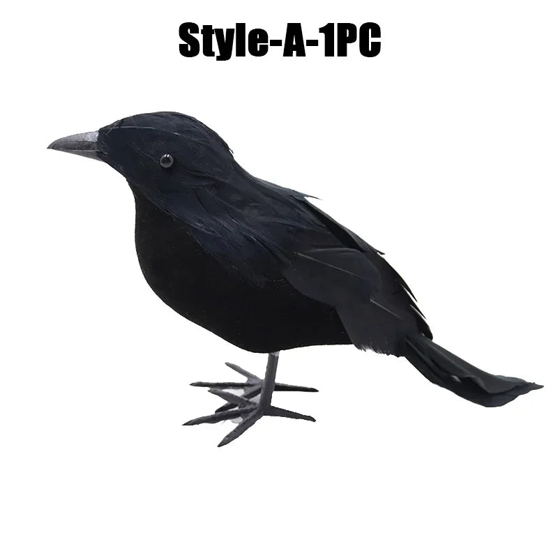 Simulation Black Crow Raven Garden Decor & Bird Repellent Garden Bird Deterrent Babs Style A-1PC