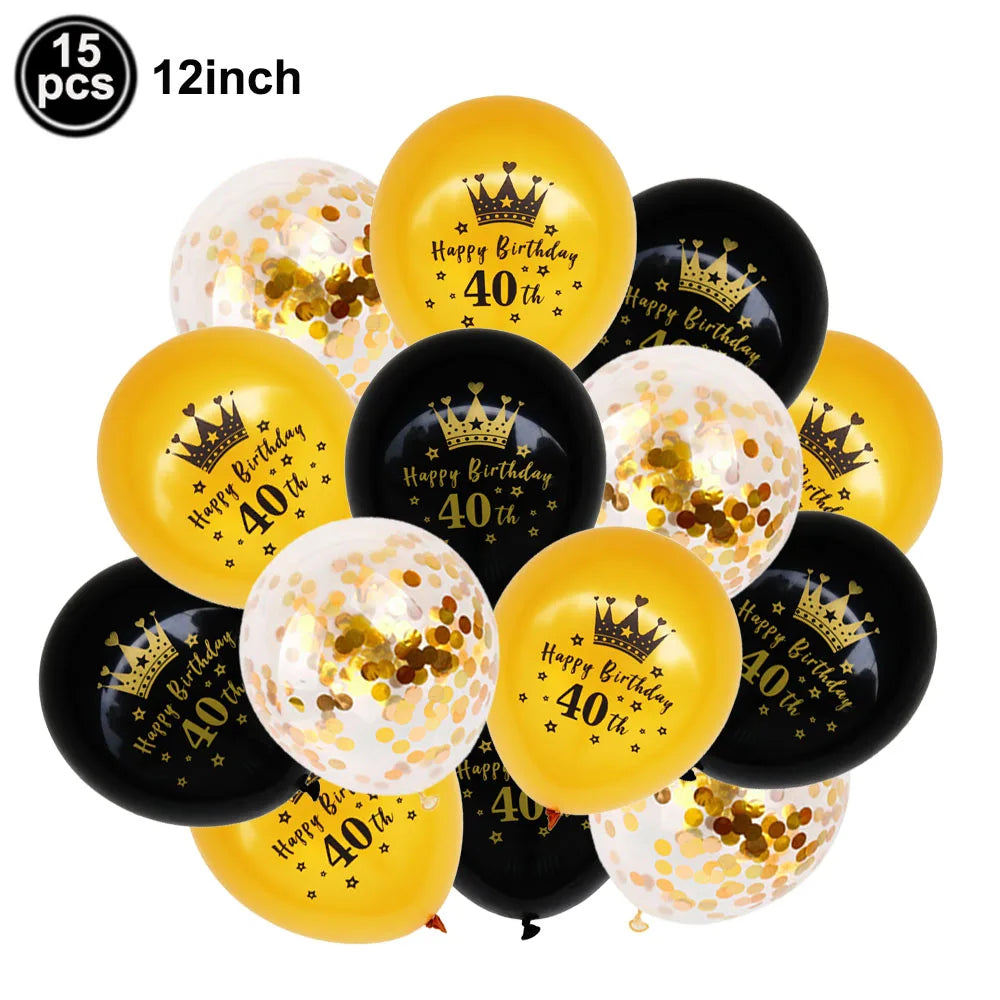 40th Birthday White & Gold Disposable Party Tableware Set Disposable Party Tableware Babs DEEP BLUE