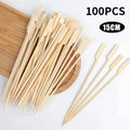 100PCS Bamboo Skewers – BBQ, Cocktail & Appetizer Picks Bamboo Skewers Babs 100pcs-15cm