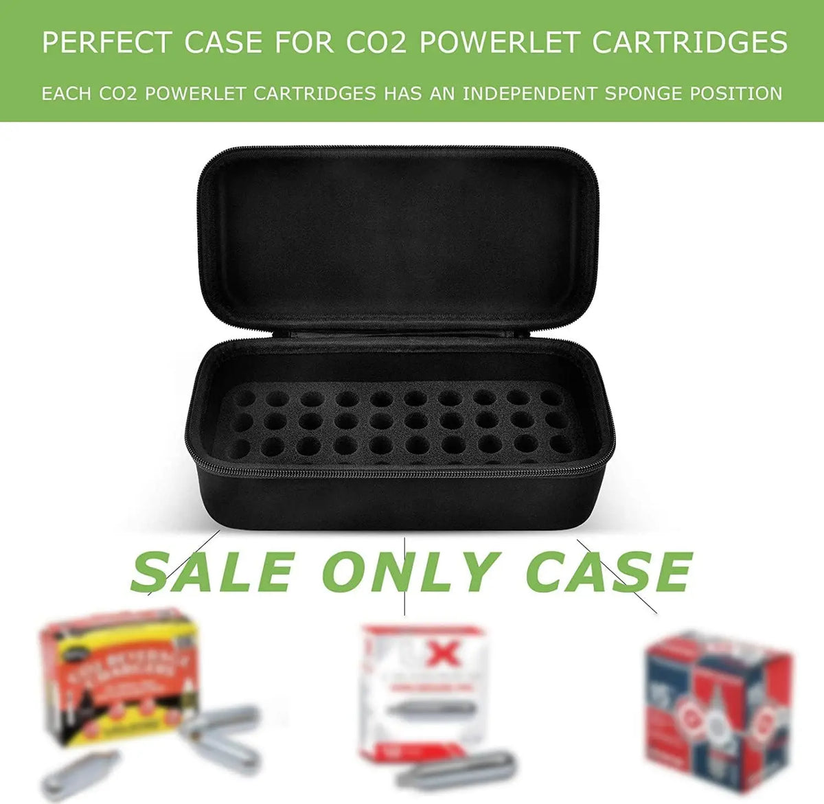 40-Slot CO2 N2O Cartridge Case – 8g 12g Organizer Holder Box Cartridge Storage Case Babs