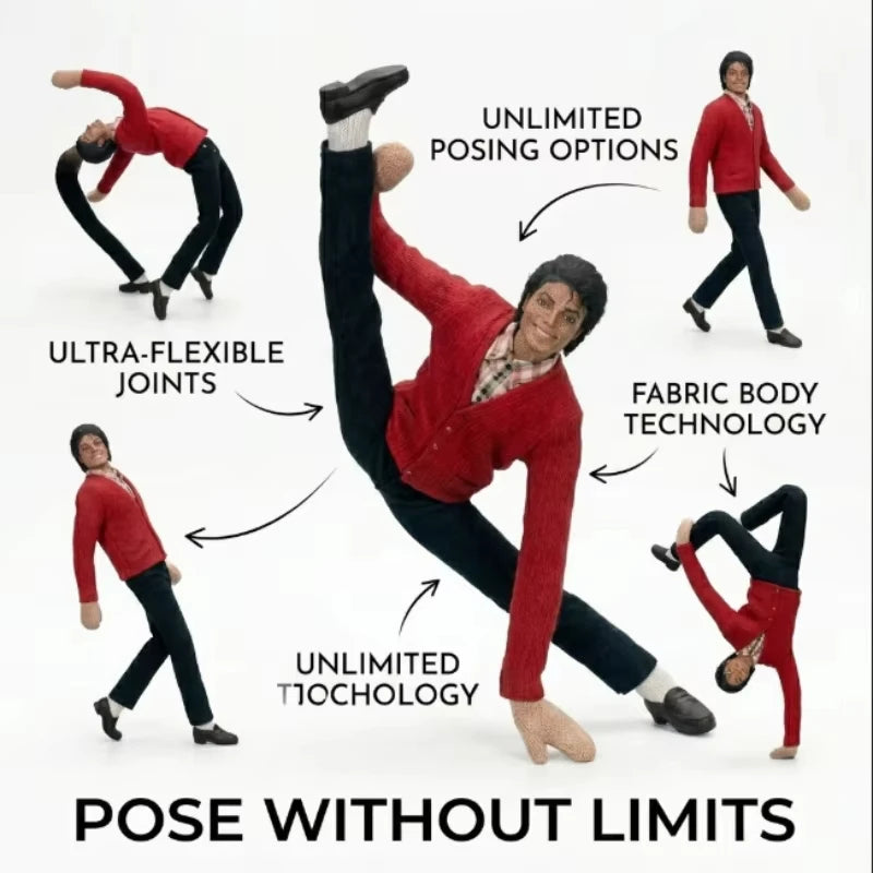 MJ Pop King Plush Cosplay Doll – Poseable Stuffed Figure Collectible Plush Doll Babs