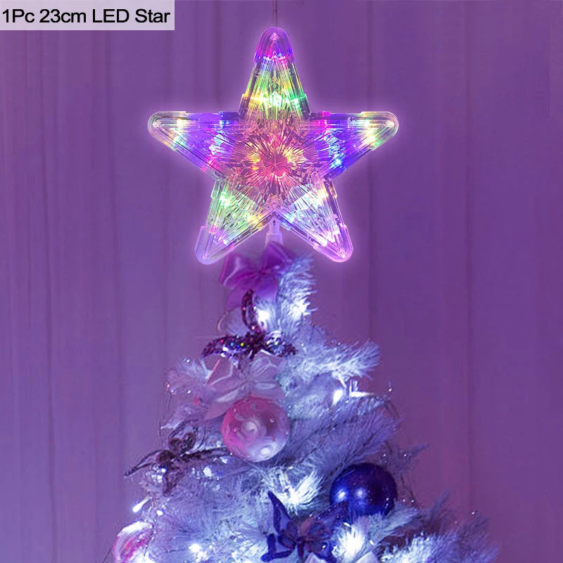 Christmas Tree Top Star LED Light Topper – Xmas Ornament Christmas Tree Topper Babs 23cm multicolor