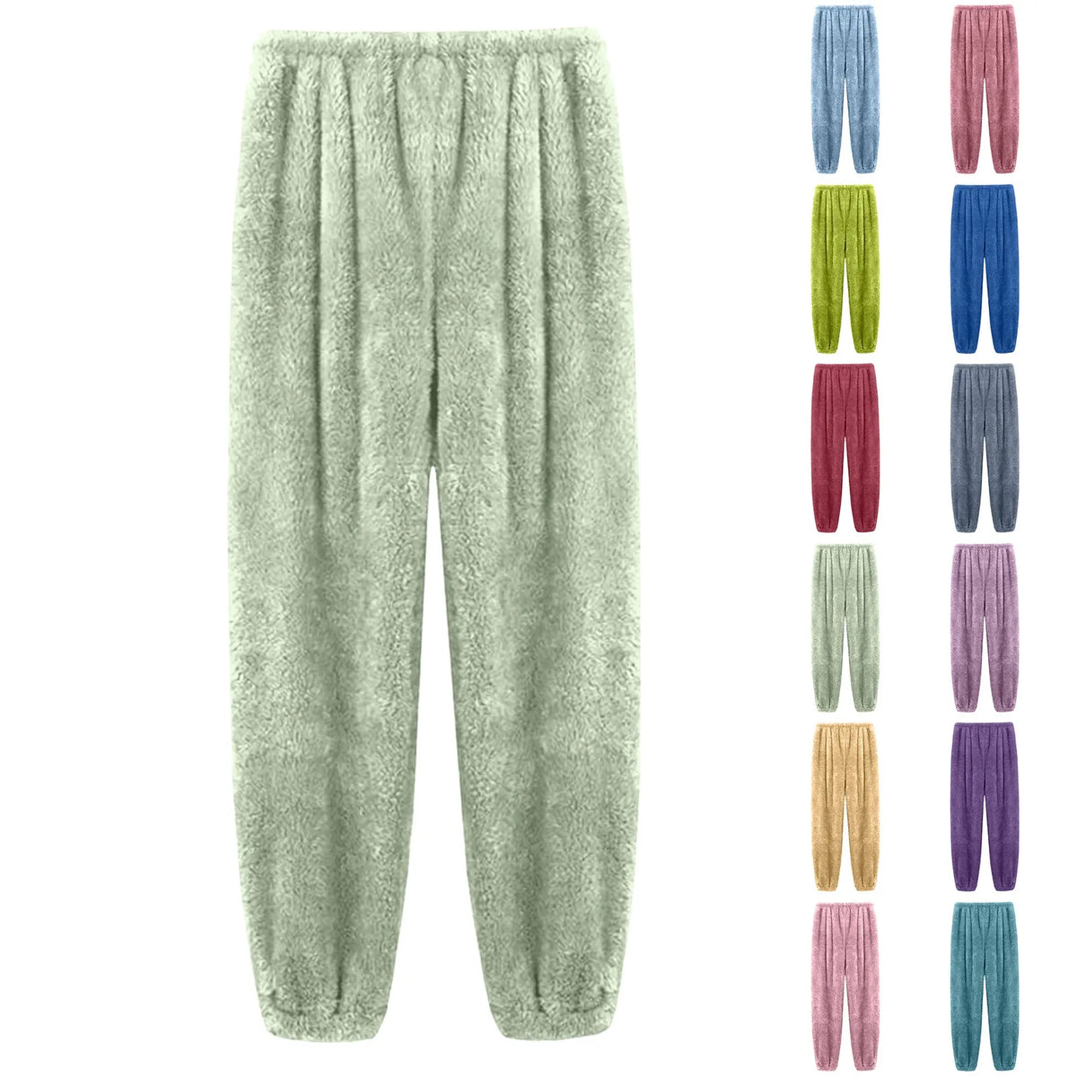 Women's Velvet Pajama Pants – Warm Elastic Waist Lounge Trousers Pajama Lounge Pants Babs