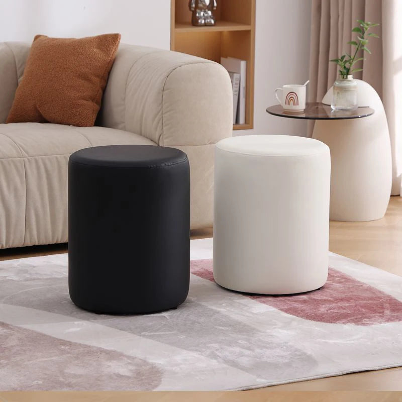 Nordic Pine Wood Ottoman Stool – Modern Cushioned Vanity Pouf Ottoman Stool Pouf Babs