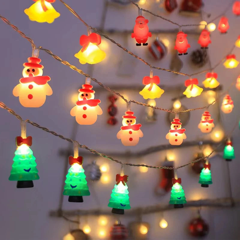 Christmas LED String Lights – Santa Snowman Xmas Tree Ornaments Christmas String Lights Babs