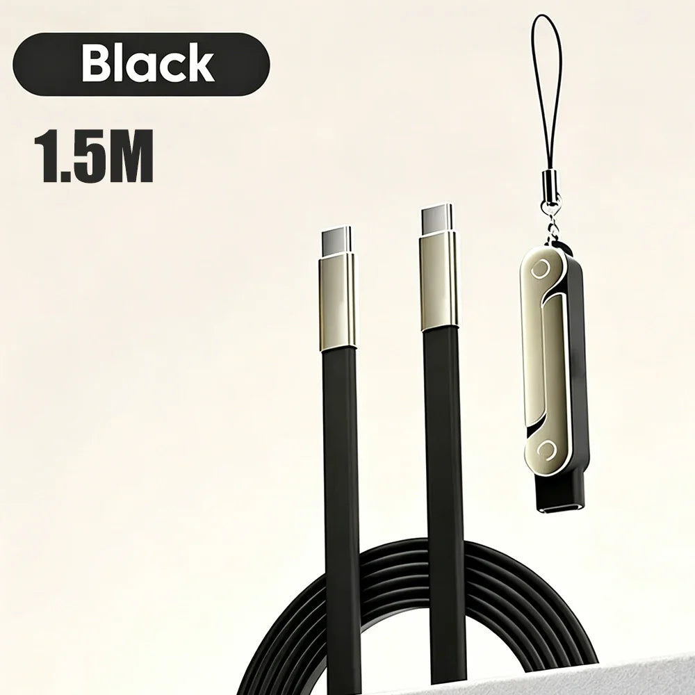 KEBIDUMEI 240W 2-in-1 Foldable Phone Stand & USB-C Cable Phone Stand & Cable Babs Black