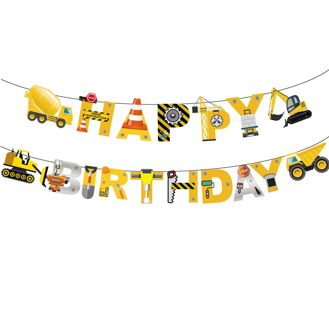 Construction Cake Toppers – Dump Truck & Excavator Party Decor Cake Toppers Babs GRAY