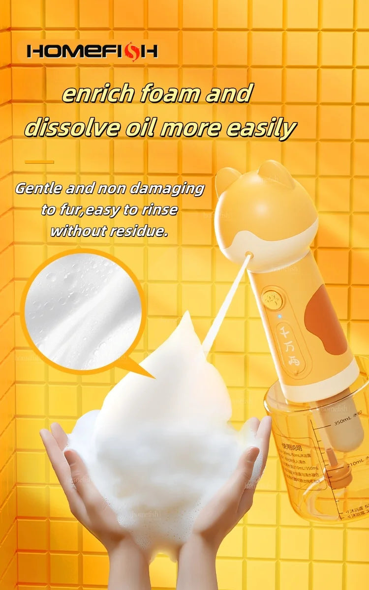 Automatic Pet Bath Foam Maker – Smart Bubble Foamer for Cats Pet Bath Foamer Babs