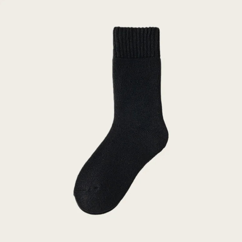 Men's Thick Fleece Lined Thermal Mid Calf Winter Socks 2-Pack Thermal Winter Socks Babs black One Size
