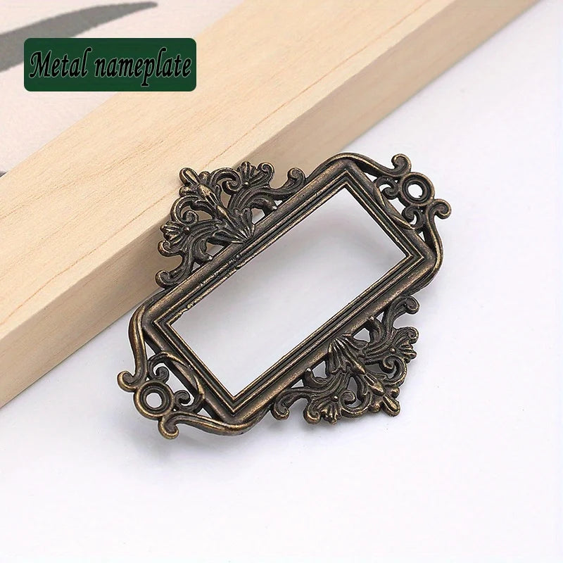 Vintage Lace Zinc Alloy Card Frame Drawer Label Slot Holder Card Frame Holder Babs