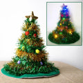 Christmas Tree Hat with LED Lights & Tinsel – Kids & Adults Christmas Costume Hat Babs 1 green with lights