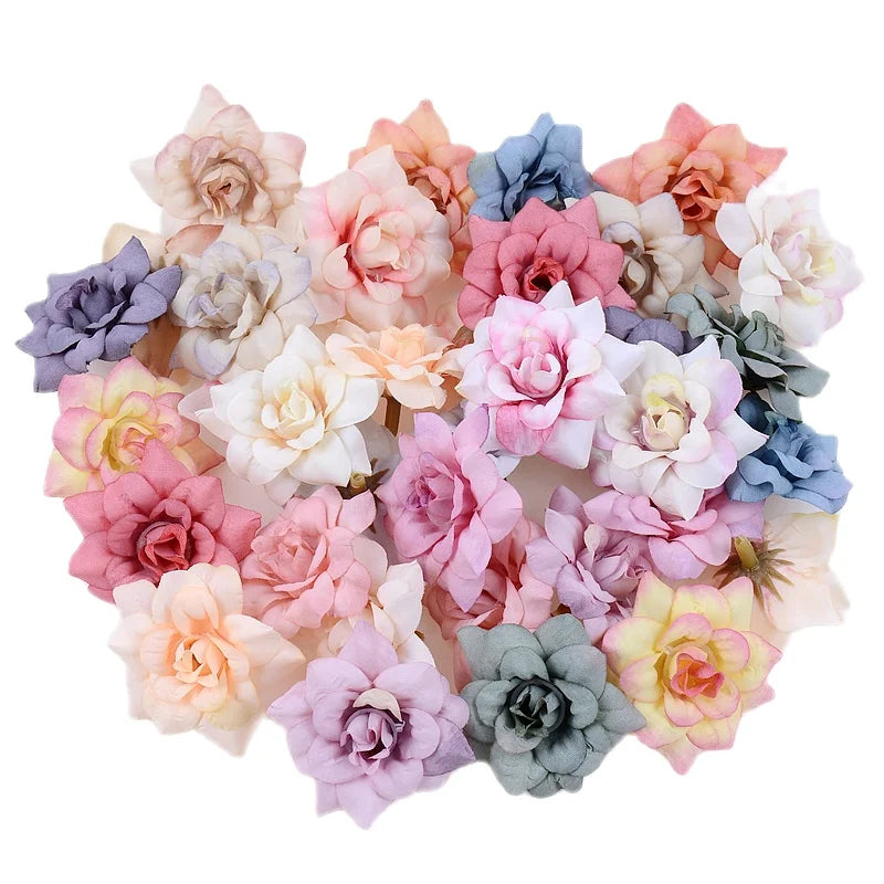 10Pcs Silk Artificial Rose Heads 4cm | Wedding & Home Decor Artificial Silk Flowers Babs
