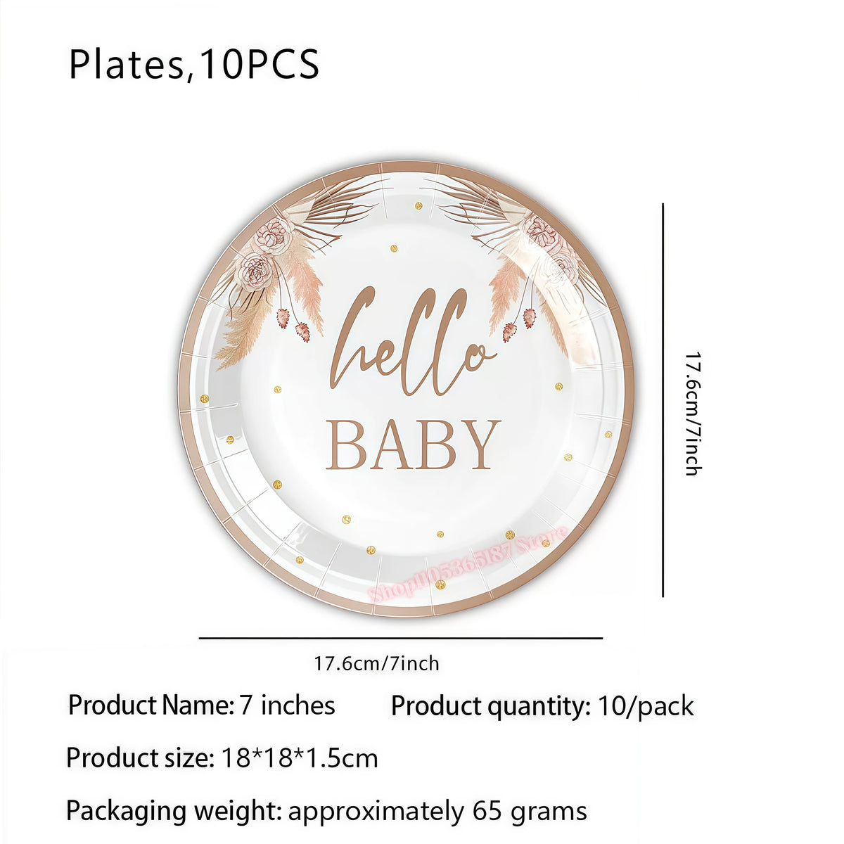 Hello Baby Gender Reveal Party Kit – Balloons, Banner & Decor Party Decoration Kit Babs 10pcs 7inch Plates others
