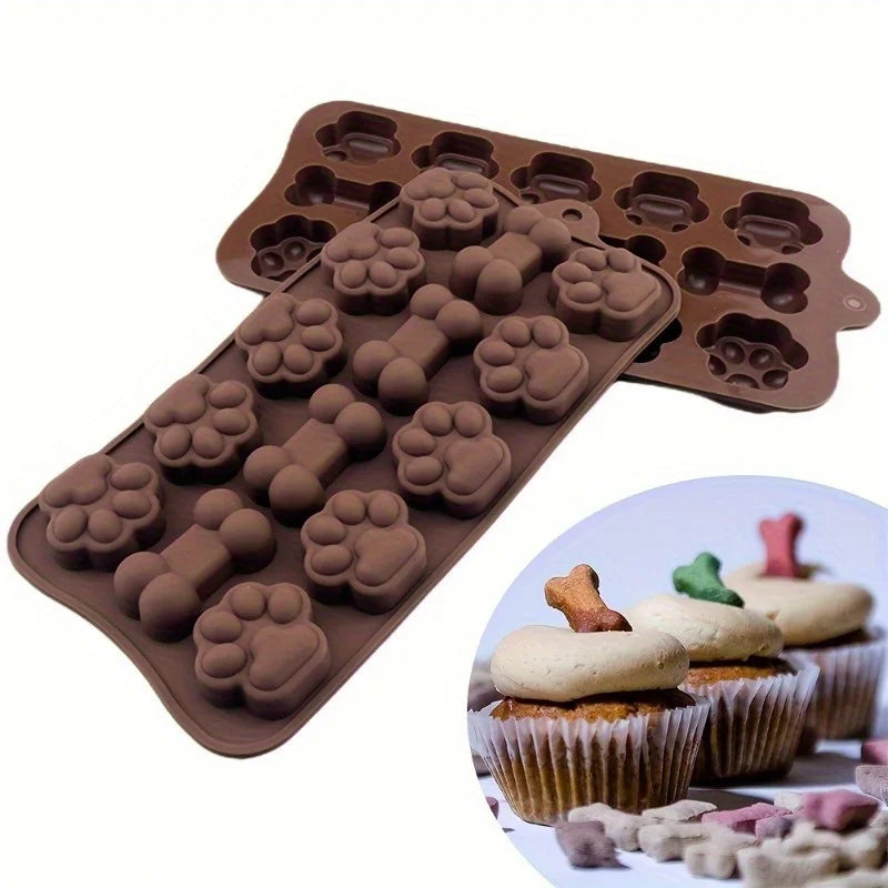 14-Grid Silicone Mold – Dog Bone & Cat Paw Baking Ice Tray Silicone Baking Mold Babs