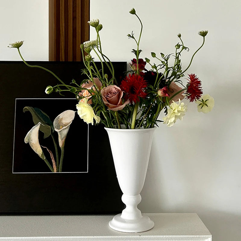 Modern Ceramic Vase | Nordic Minimalist Hydroponic Décor Decorative Ceramic Vase Babs White