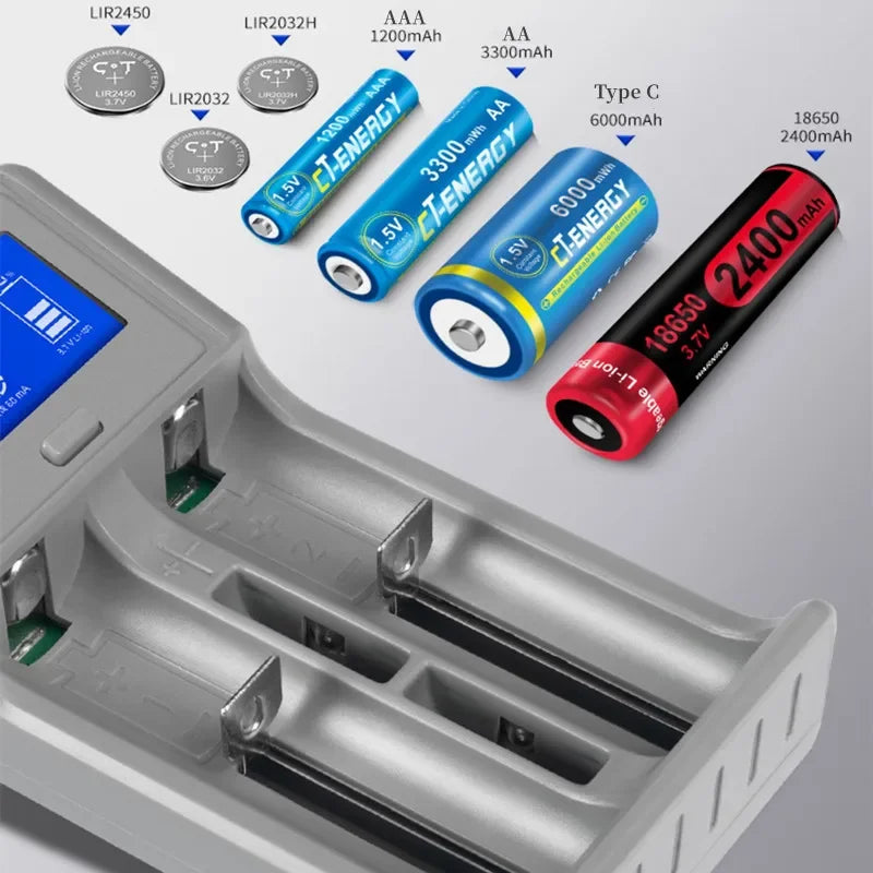 Alasicka Universal Battery Charger – USB, Multi-Type Cells Battery Charger Babs