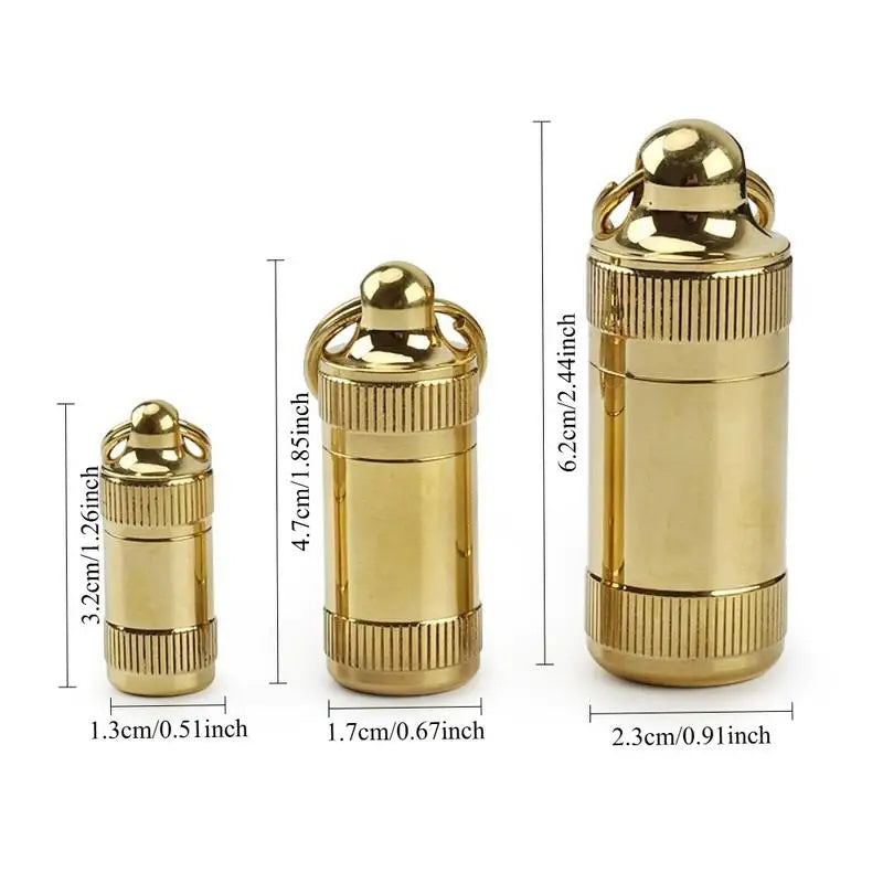 Brass Waterproof Canister Sealed Bottle S/M/L – Outdoor Camping Waterproof Canister Babs