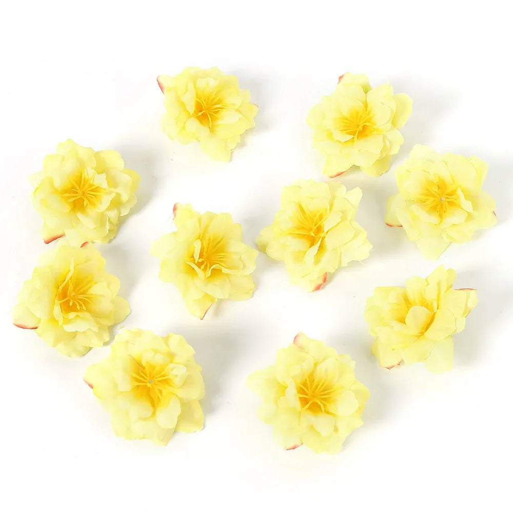 Yellow Silk Artificial Rose Heads – Wedding & Home Décor DIY Artificial Silk Flowers Babs 29 10Pcs
