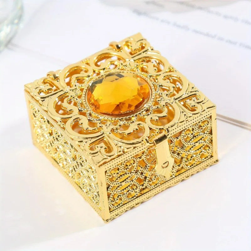 Rosary Bead Box – Metal Catholic Jewelry Storage Case | Vintage Jewelry Storage Box Babs golden