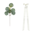 Satin Eucalyptus Chair Sashes Ribbon Bows – 1/4 Sets Chair Sash Bows Babs 1 Set