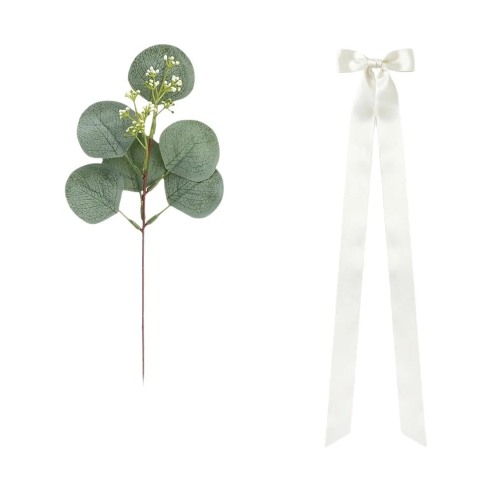 Satin Eucalyptus Chair Sashes Ribbon Bows – 1/4 Sets Chair Sash Bows Babs 1 Set