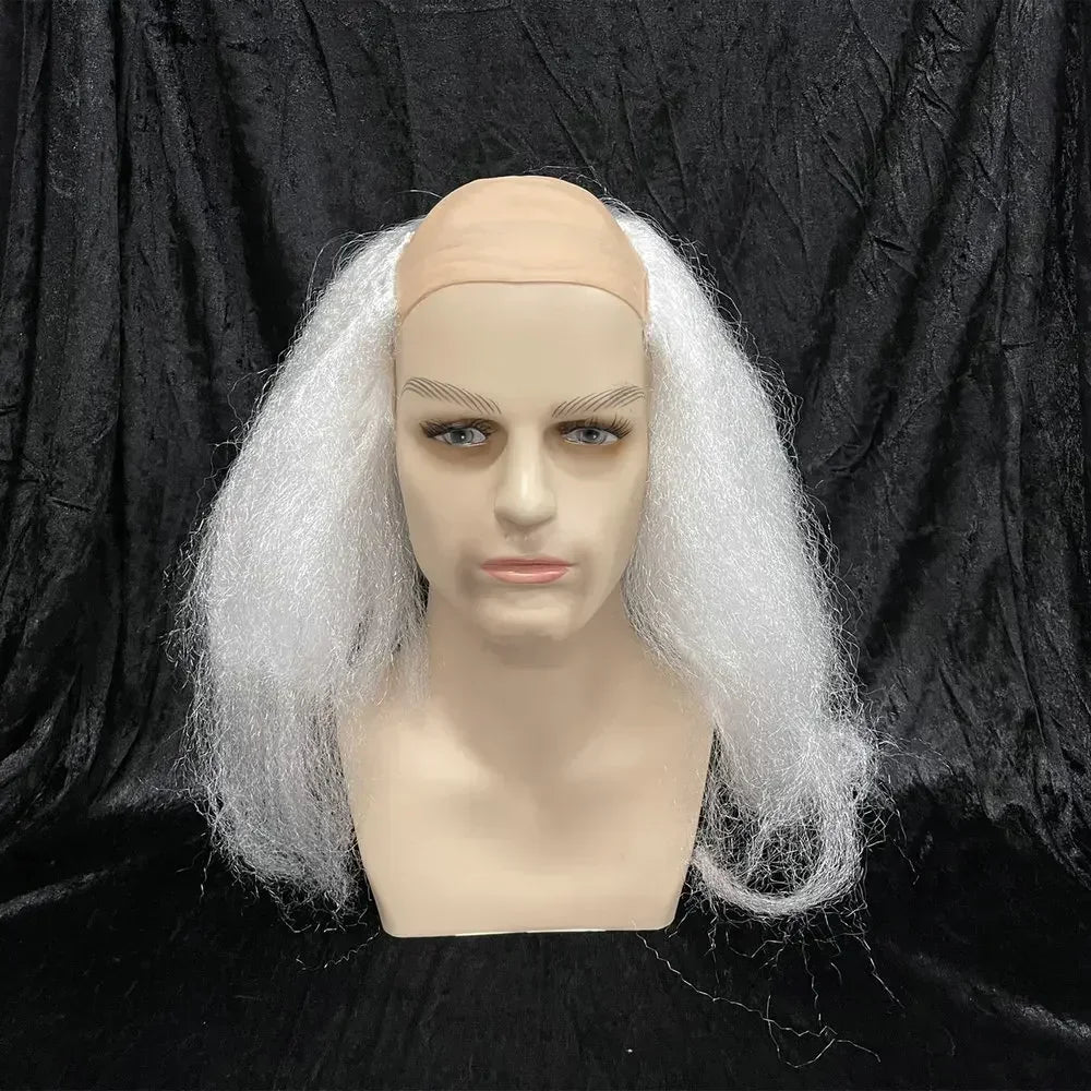 Realistic Old Lady Wig for Costume Party & Role Play Costume Wig Babs WHITE