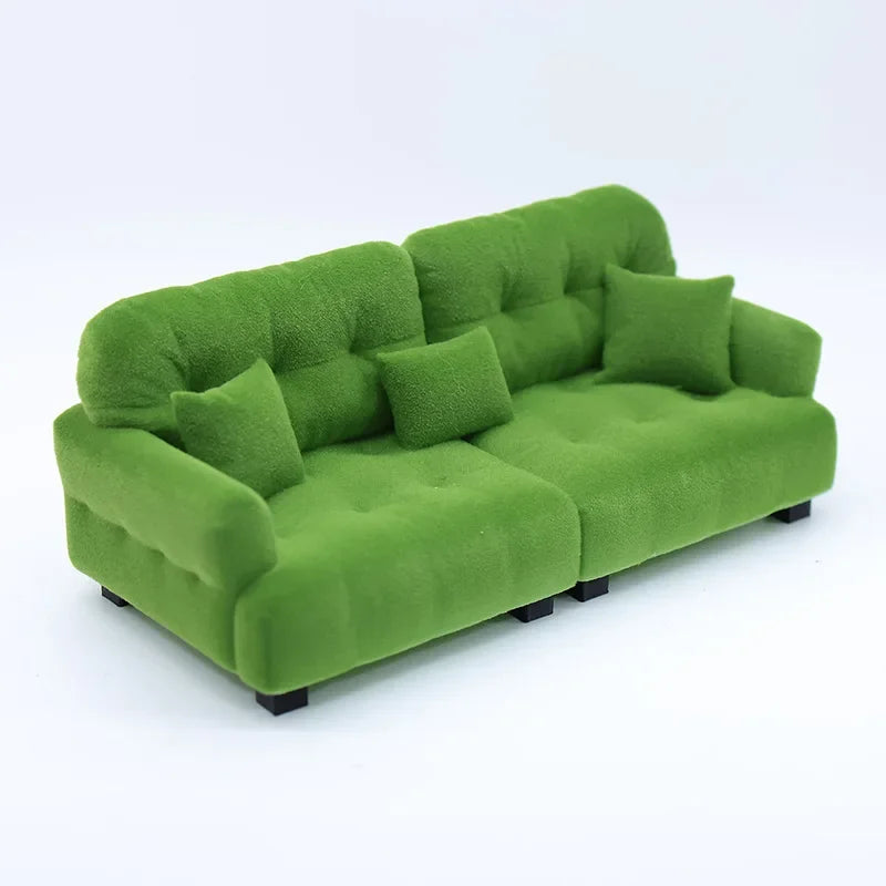 1:25/30 Miniature Dollhouse Sofa – PLA Cream Style Furniture Dollhouse Miniature Furniture Babs