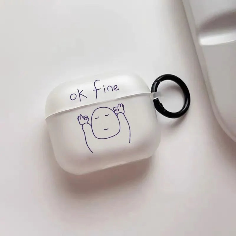 Minimalist Funny AirPods Silicone Case – Cute Cartoon Cover Earphone Case Cover Babs