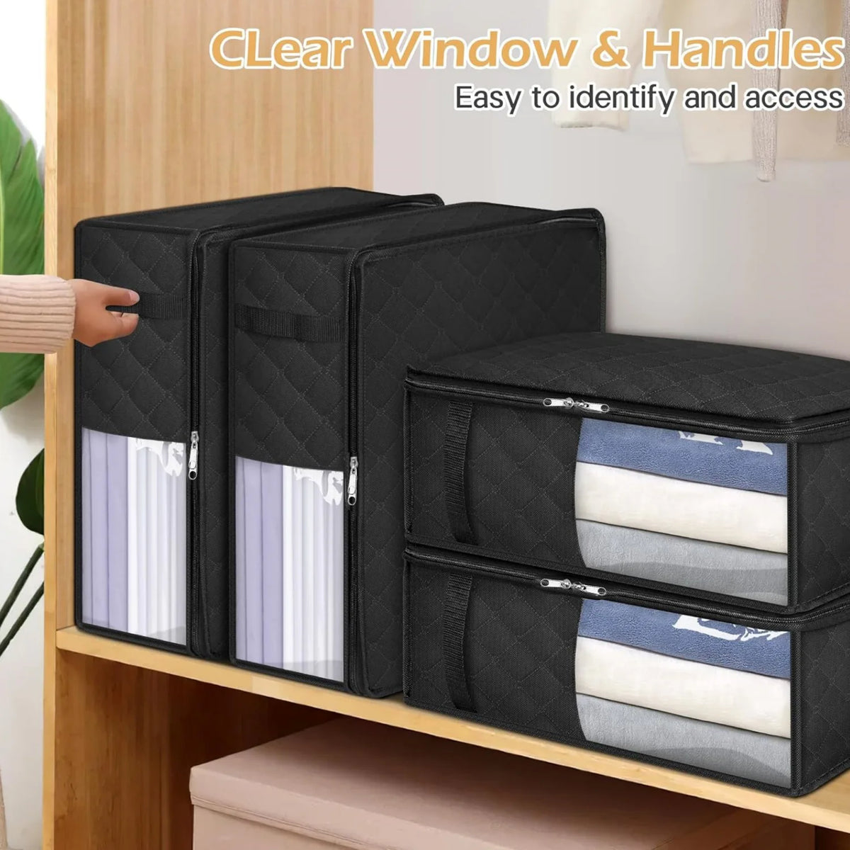 Foldable Fabric Storage Bag – Clothing & Blanket Organizer Fabric Storage Bag Babs