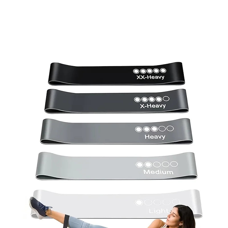 5-Piece Yoga Resistance Bands Set for Strength & Body Shaping Resistance Band Set Babs DARK GRAY
