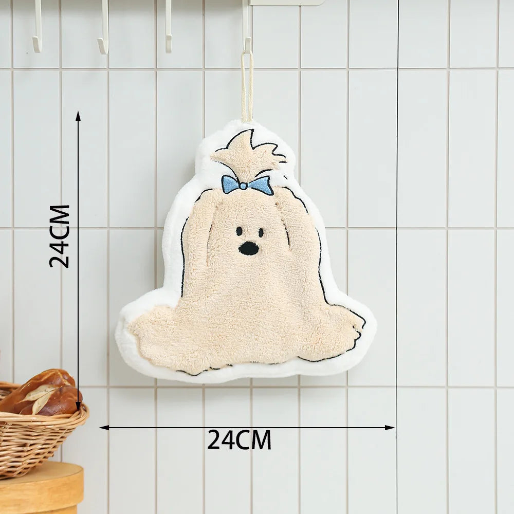 Cartoon Dog Coral Fleece Hand Towel – Soft & Absorbent Hand Towel Babs