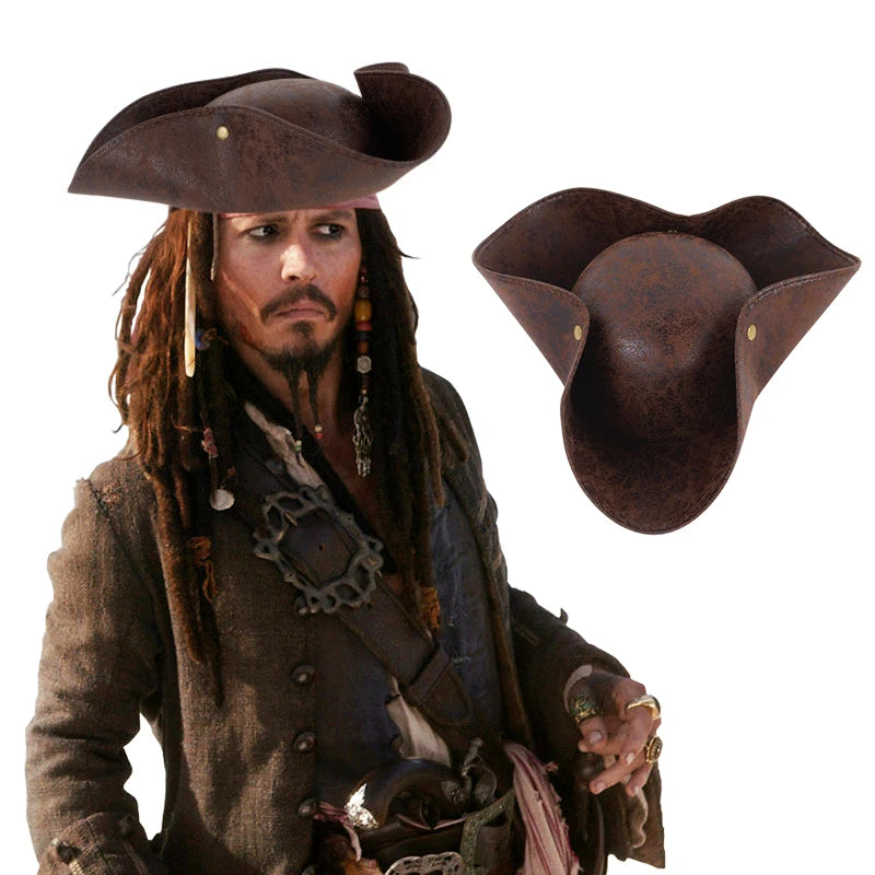 Faux Leather Pirate Captain Hat – Adult & Kids Costume Accessory Costume Hat Babs