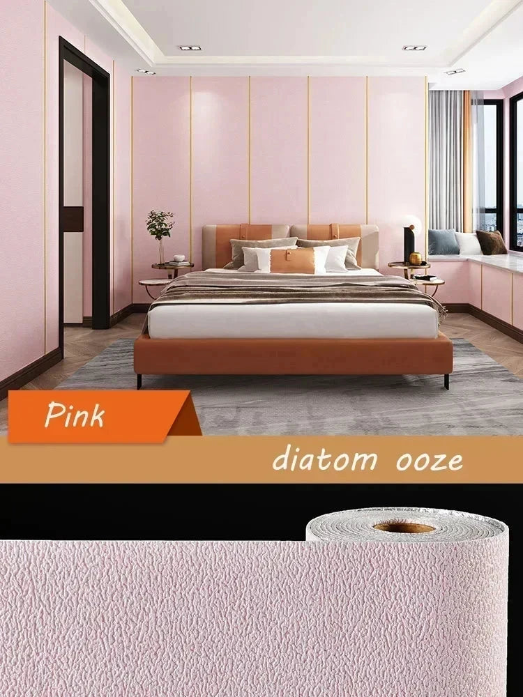 3D Self-Adhesive XPE Wall Panel – Waterproof & Insulating Self-Adhesive Wallpaper Babs Diatom light Pink 1000cmx50cm